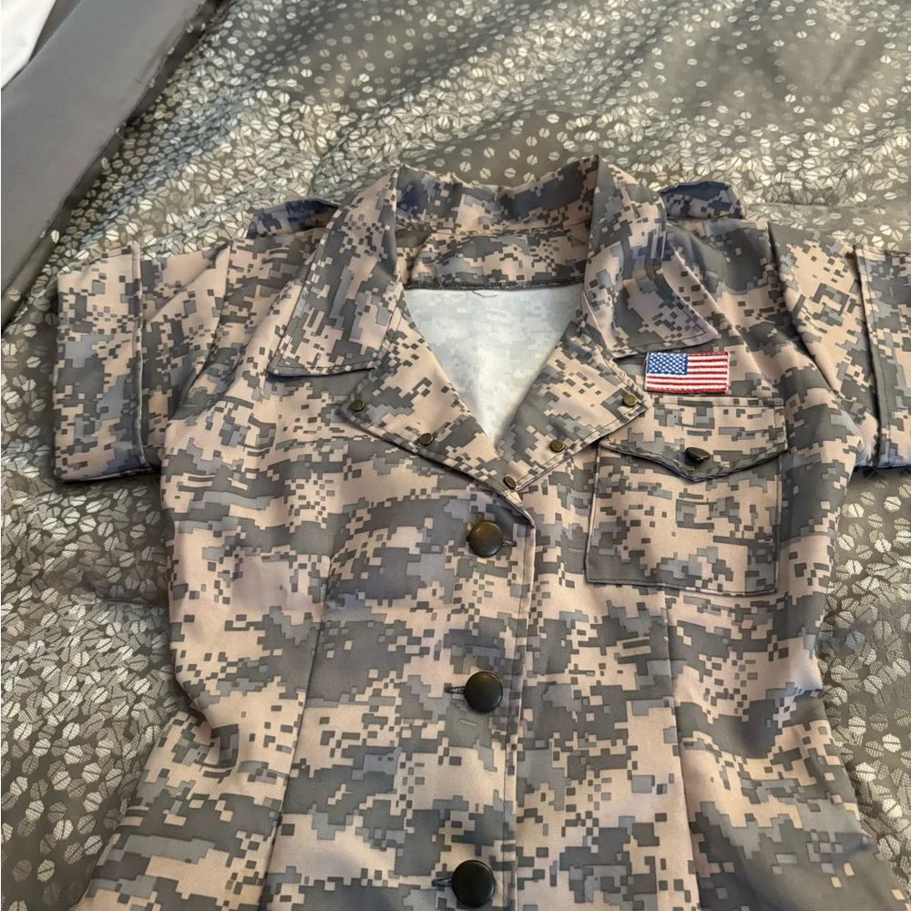 Spirit Desert Dolly Womens Costume / Army Military - Tan and Black - Picture 7 of 7